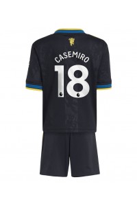 Manchester United Casemiro #18 Jalkapallovaatteet Lasten Kolmas peliasu 2025-26 Lyhythihainen (+ Lyhyet housut)